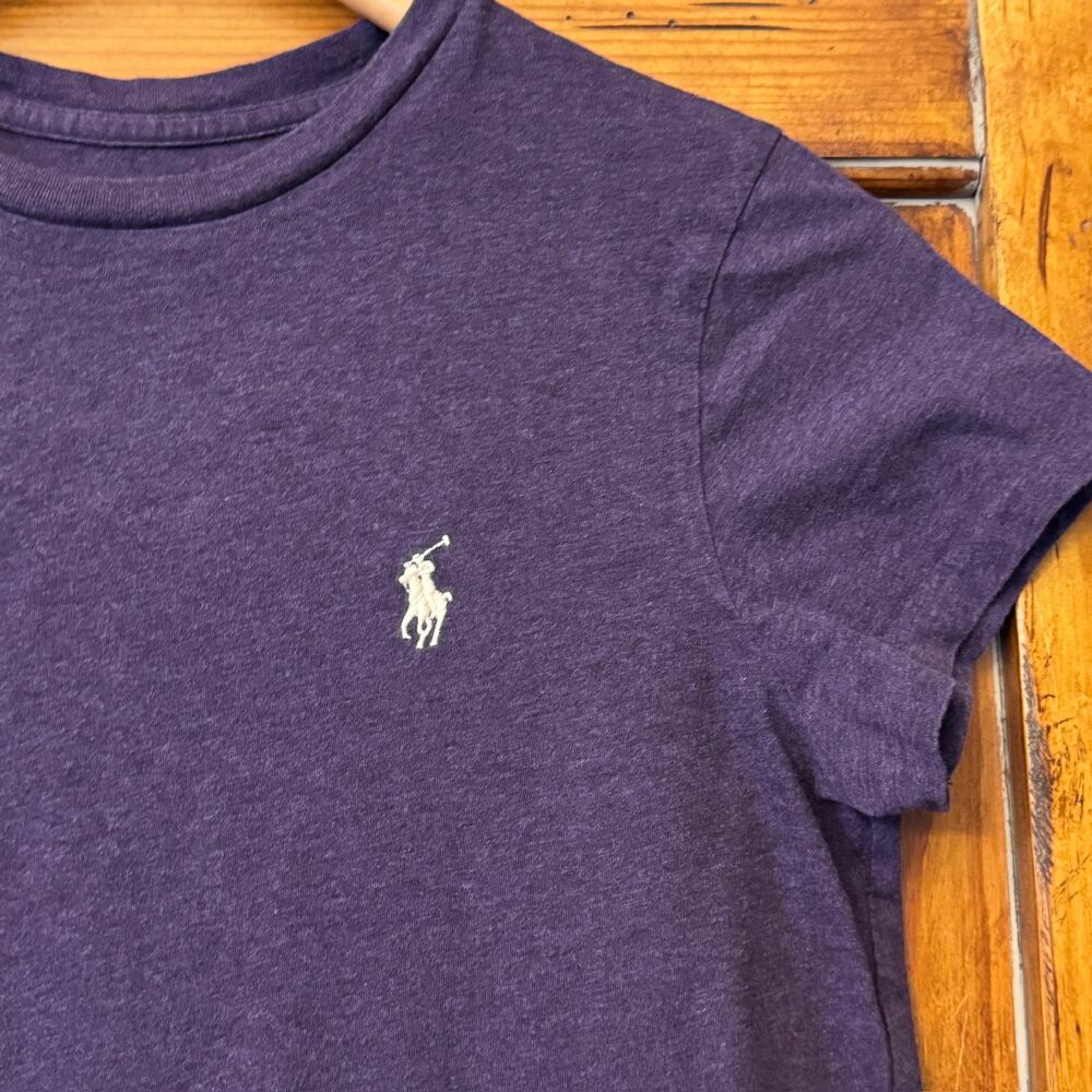 Polo Ralph Lauren Shrunken Baby Tee Cap Sleeve Purple Cotton Blend T-Shirt Sz S - Picture 4 of 7